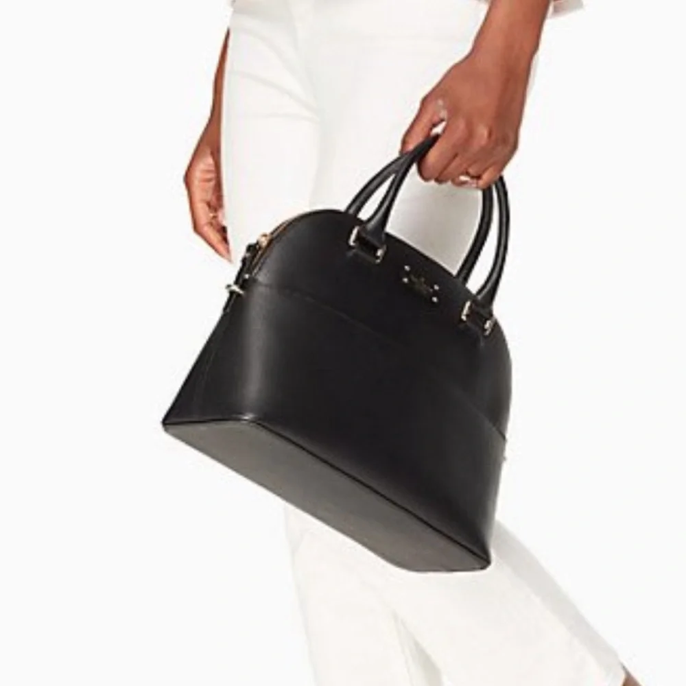 Kate Spade New York GROVE STREET CARLI SATCHEL in Black Leather w/Gold Hardware